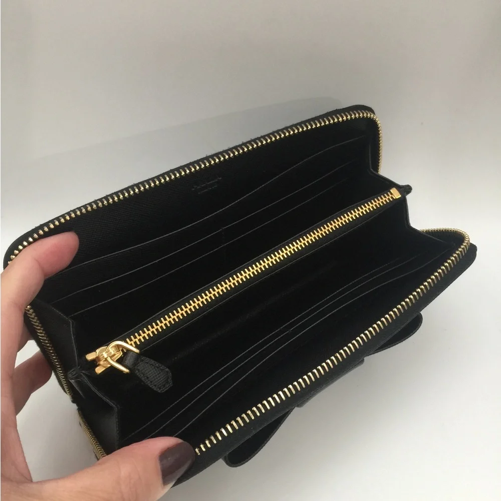 Authentic PRADA Saffiano Ribbon long wallet - Picture 9 of 14